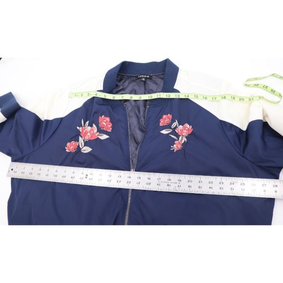 torrid jacket women’s 3 embroidered satin long sleeves full zip bomber floral - Picture 10 of 13